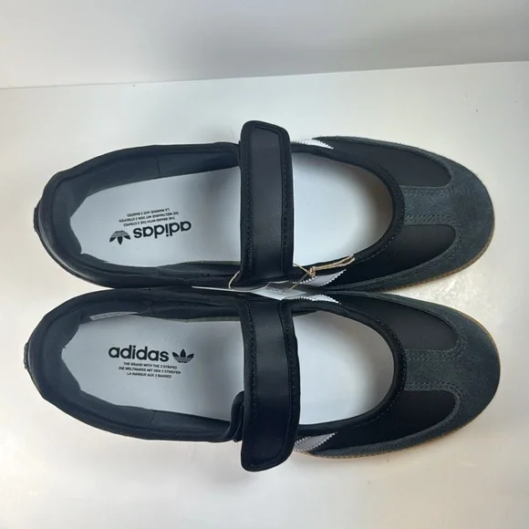 Adidas Samba Black White Velcro Women’s Size 7 Sneakers Mary Jane Shoes - Picture 5 of 12